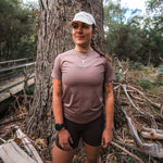 Womens Purple Running Short Sleeve Top