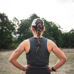 Womens Grey Running Singlet Top