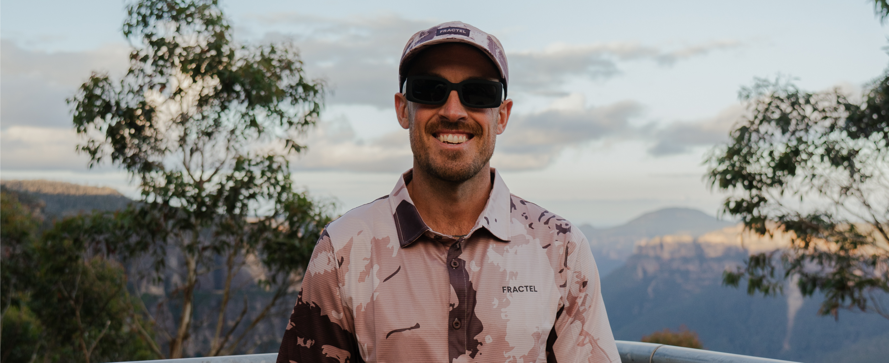 A Fractel athlete wearing the Echo Point Adventure Shirt