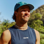 Mens Blue Performance Running Singlet On Model