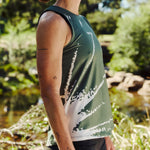 Womens Green Performance Running Singlet On Model 