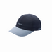 Two-tone navy and light blue cap with Fractel branding on a white background