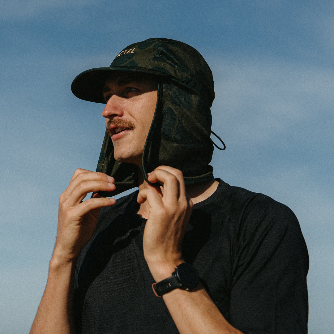 Green Legionnaire Running Cap on Model