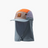 Fractel L-EXOPLANET Legionnaire Running Hat in orange, taupe and lavender with slate blue mesh neck cape, angled view