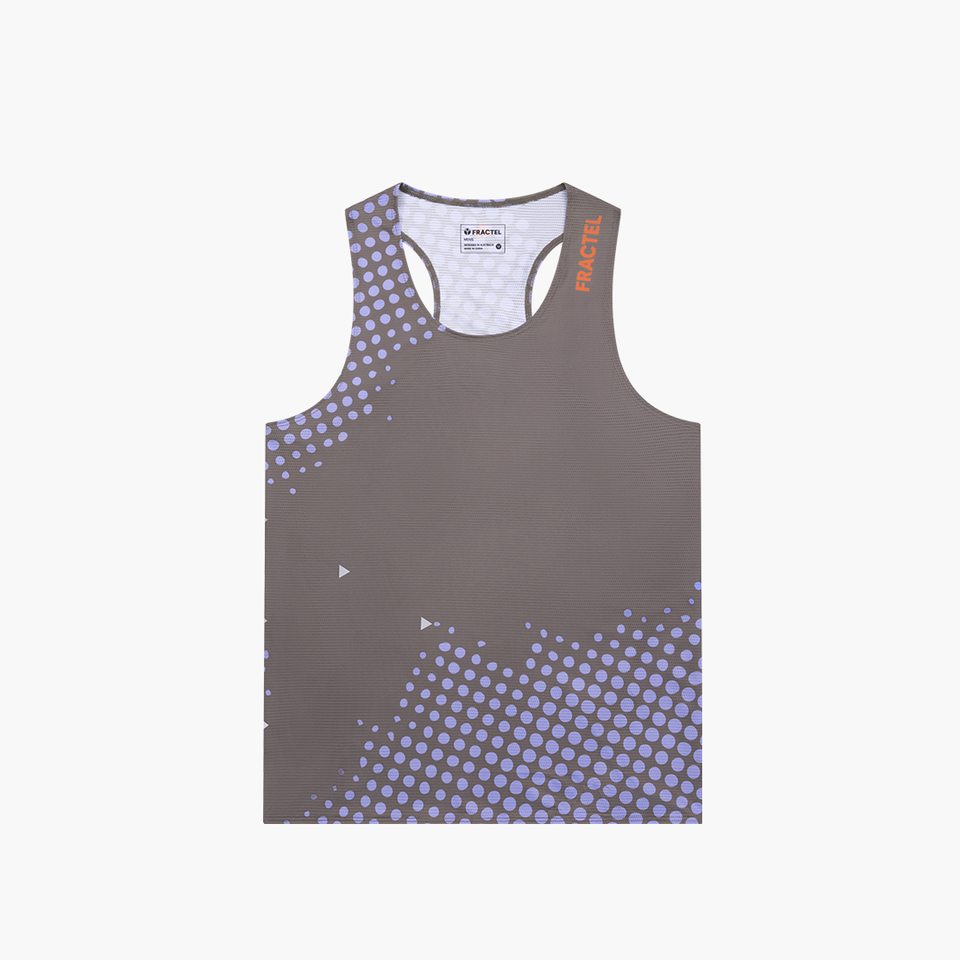 Men's V-BUTTERFLY MAUVE Race Singlet, front view