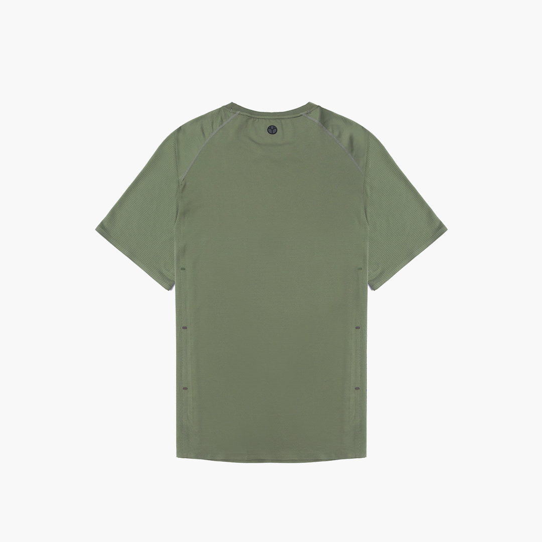 OLIVE Mens Velocity Running Tee Back