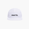 White cap with 'FRACTEL' logo on a white background