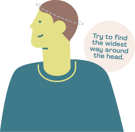 Where to measure your head circumference