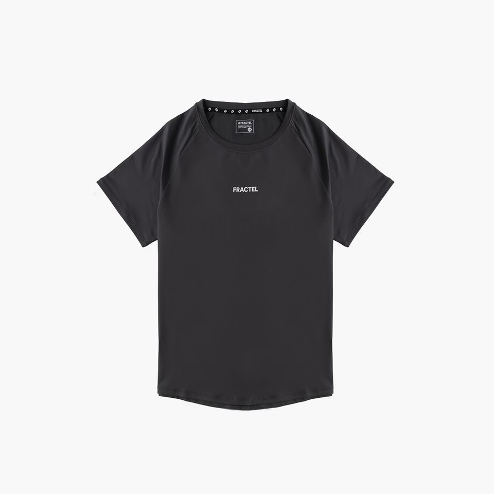 Women's S-SLATE GREY Performance Tee in grey, front view