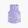 Fractel Women's S-STELLAR Running Singlet in lilac with a pale square pixel print, front view