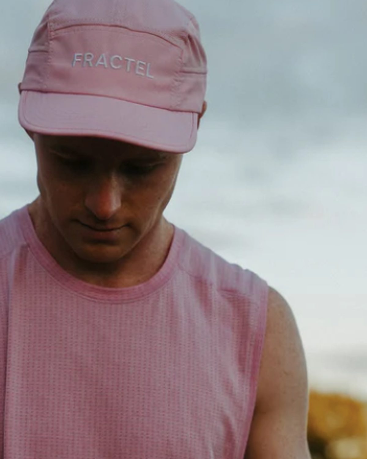 Pink Fractel running singlet and cap, gifts for runners